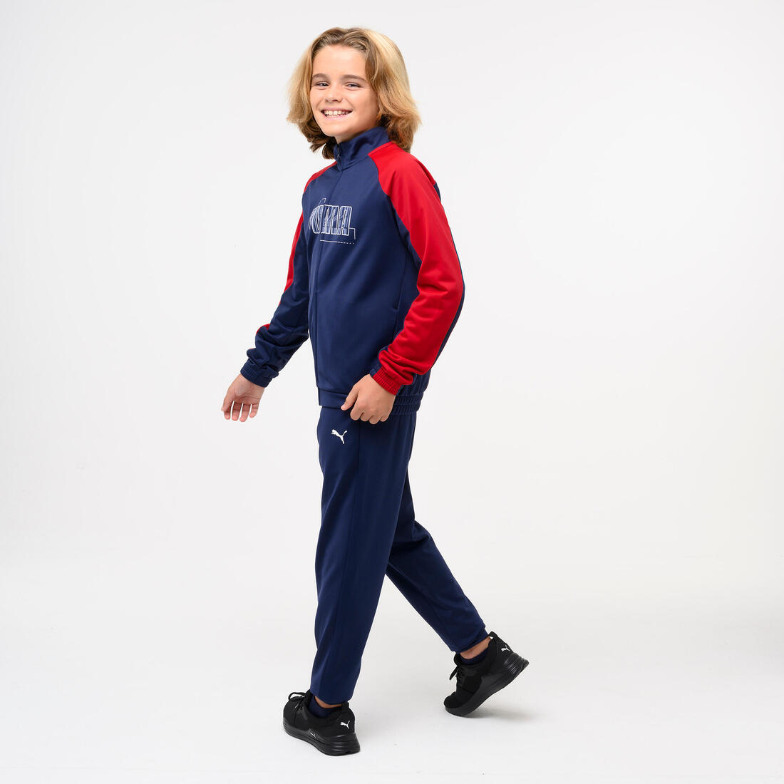 Ensemble de survêtement polyester enfant, bleu et