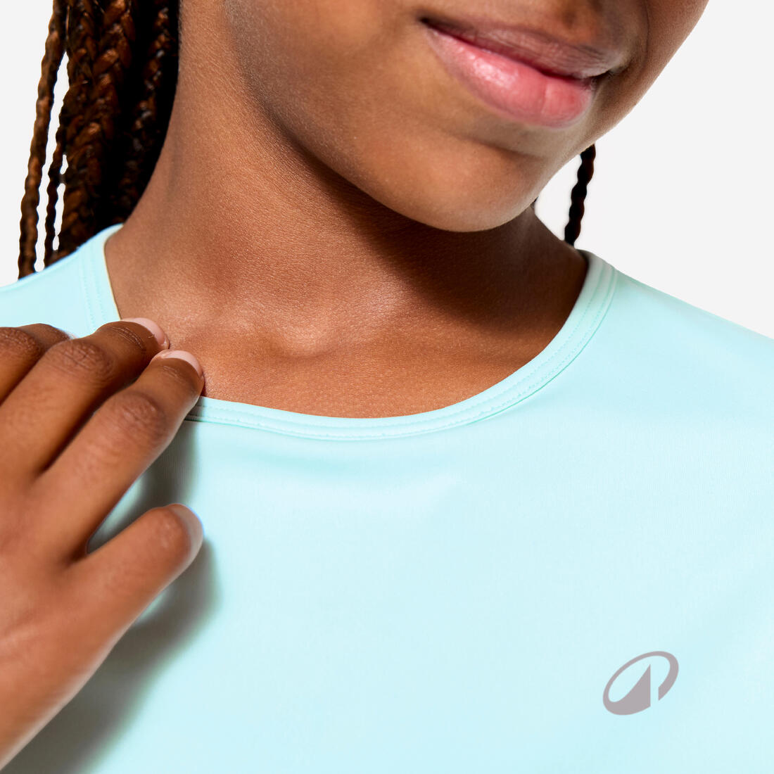 T-shirt multisport respirant 2 en 1 fille, vert menthe