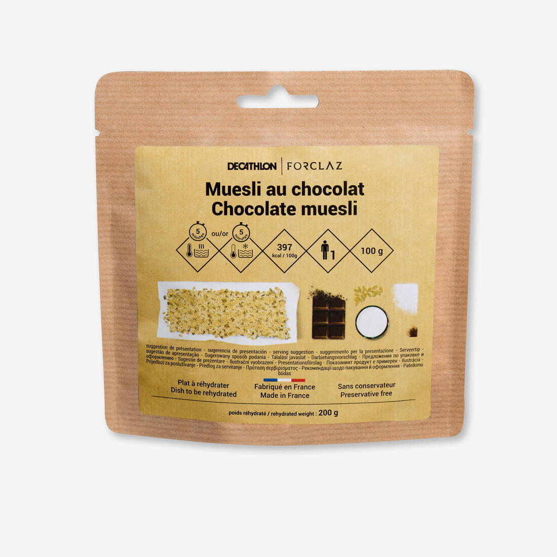 Petit déjeuner lyophilisé - muesli au chocolat -100 g