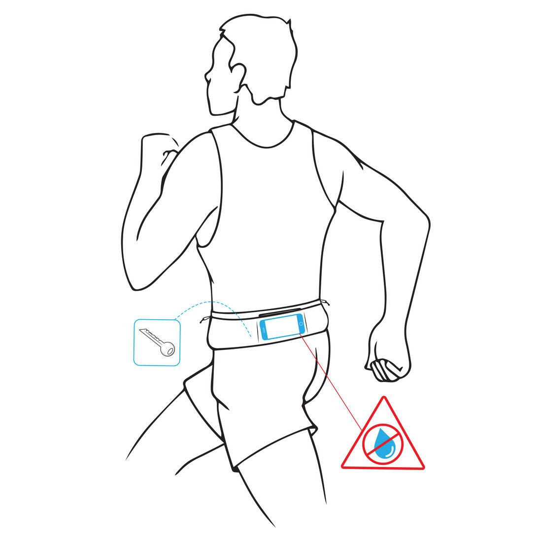 Ceinture hydratation de running porte flasques noire