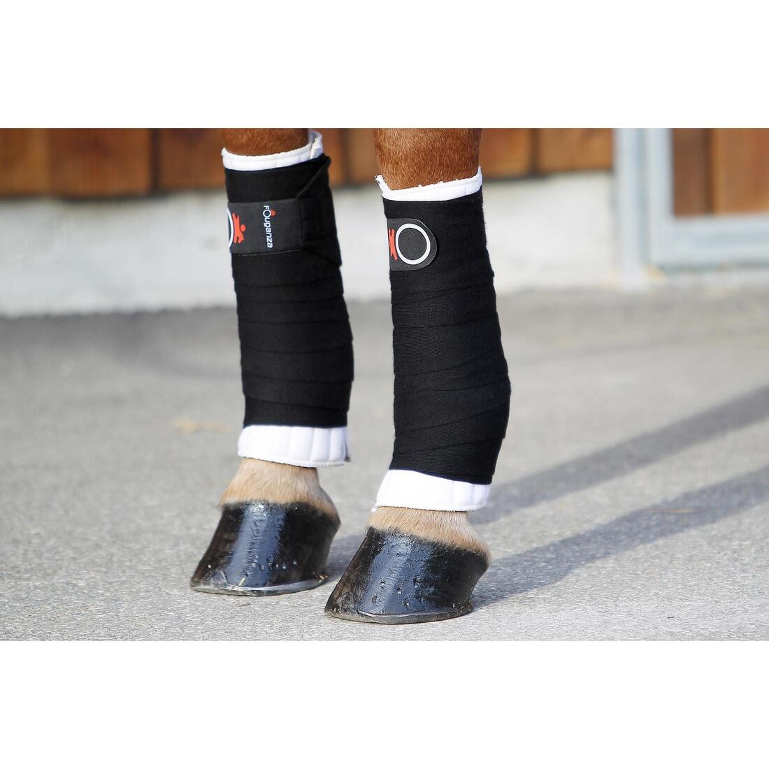 Lot de 2 petites flanelles équitation cheval et poney blanc