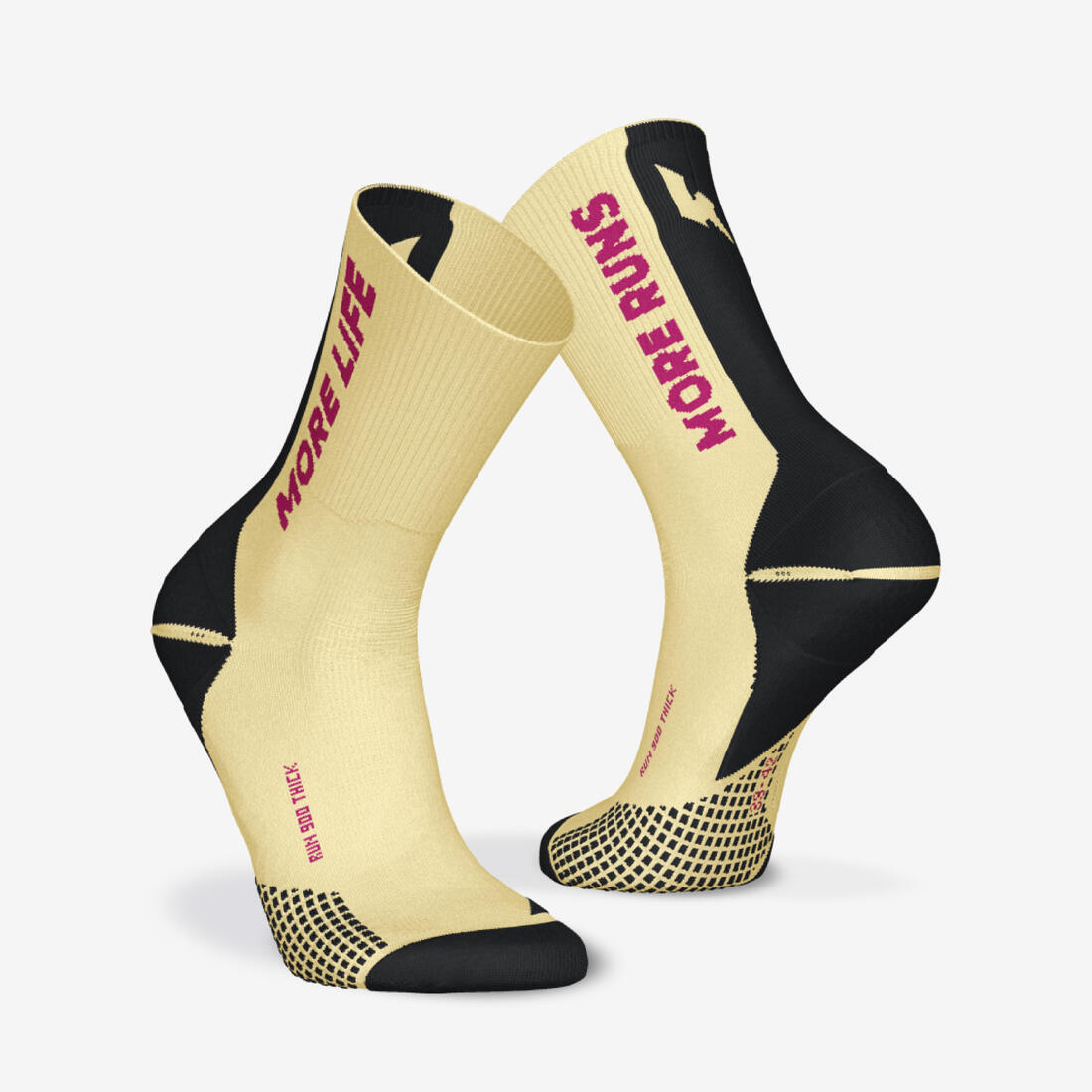 Chaussettes de running KIPRUN run900 épaisses mi-mollet oranges + graf
