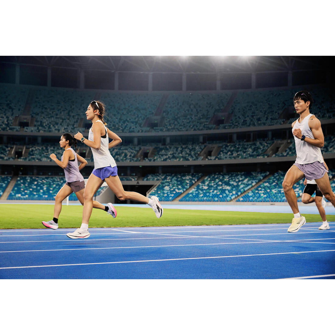Débardeur de Running léger Femme - KIPRUN Run 900 Light violet mauve imprimé