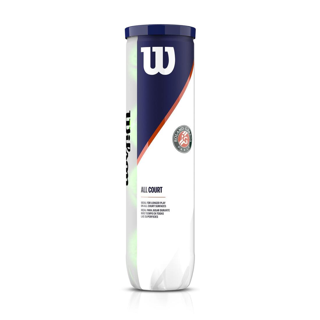 BALLE DE TENNIS WILSON ROLAND GARROS ALL COURT *4 JAUNE SPEED