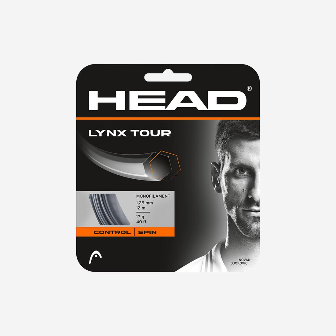 Cordage de tennis monofilament - Head Lynx tour 1,25mm anthracite  12m.