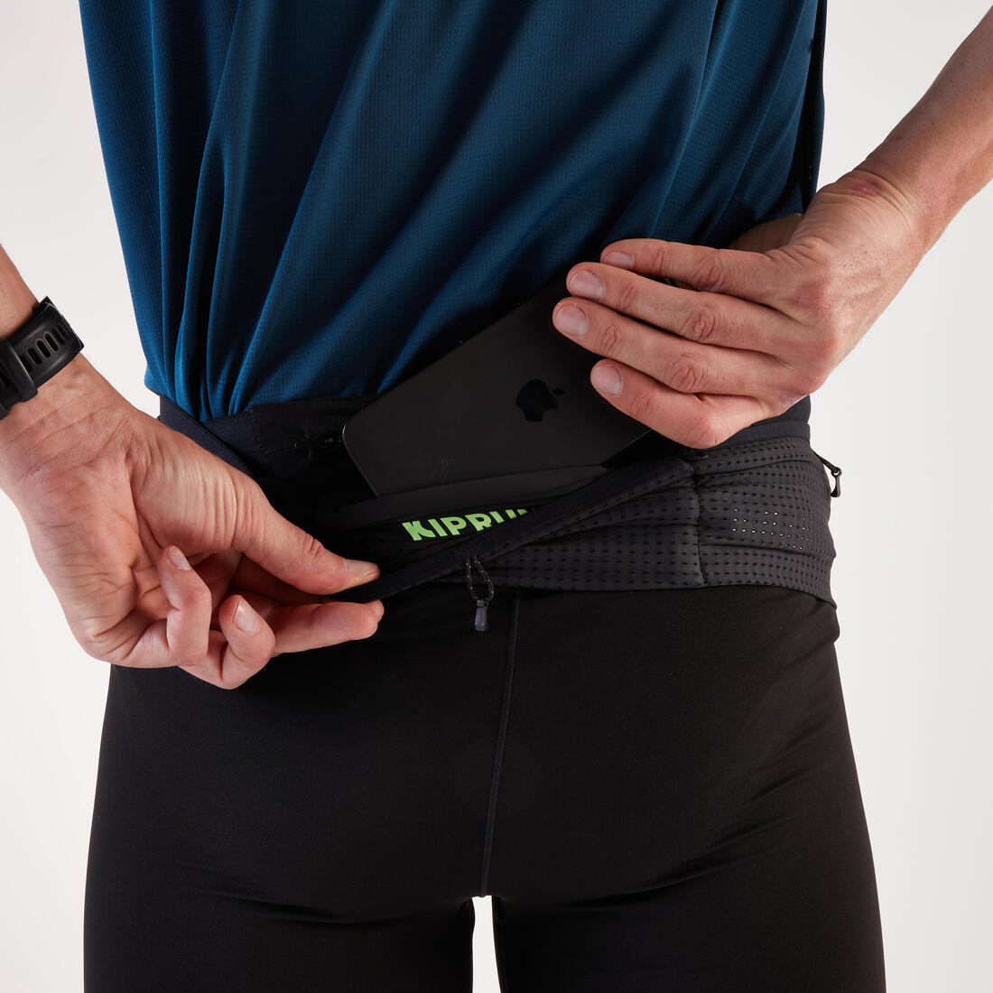 Ceinture hydratation de running porte flasques noire