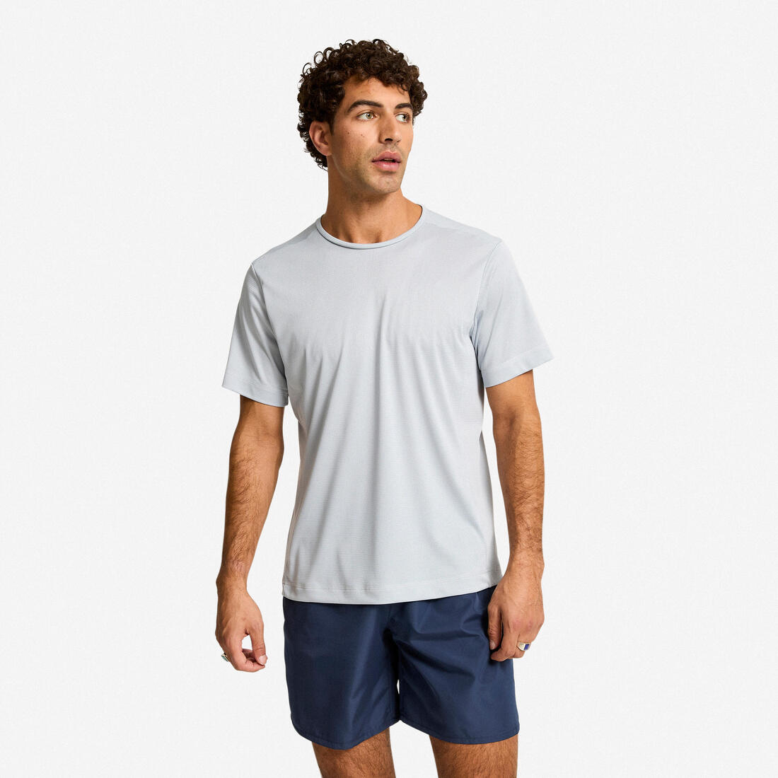 Tee-shirt fitness manches courtes, homme gris