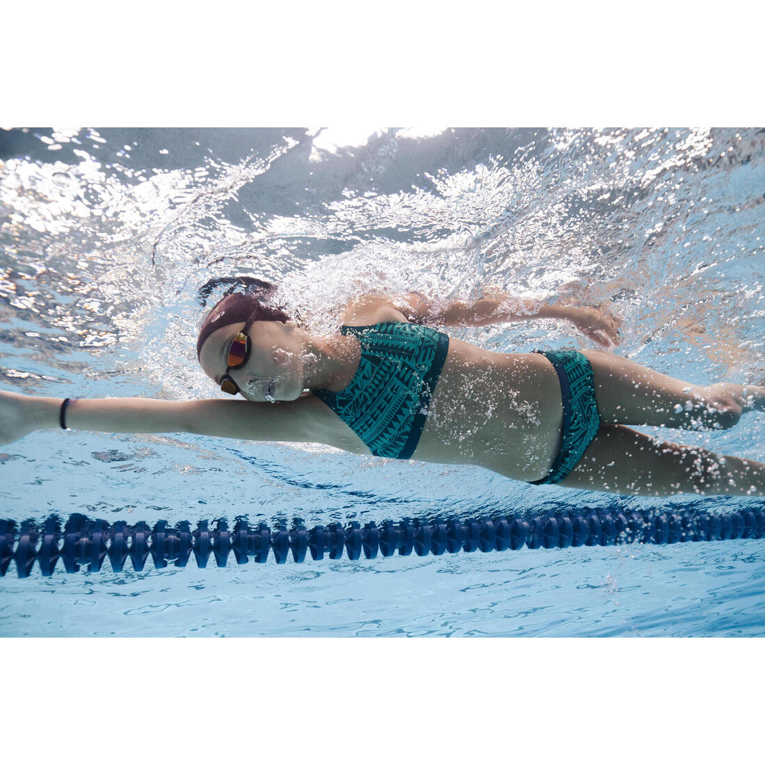 Haut de maillot de bain natation Fille ado, Kamyleon fatu