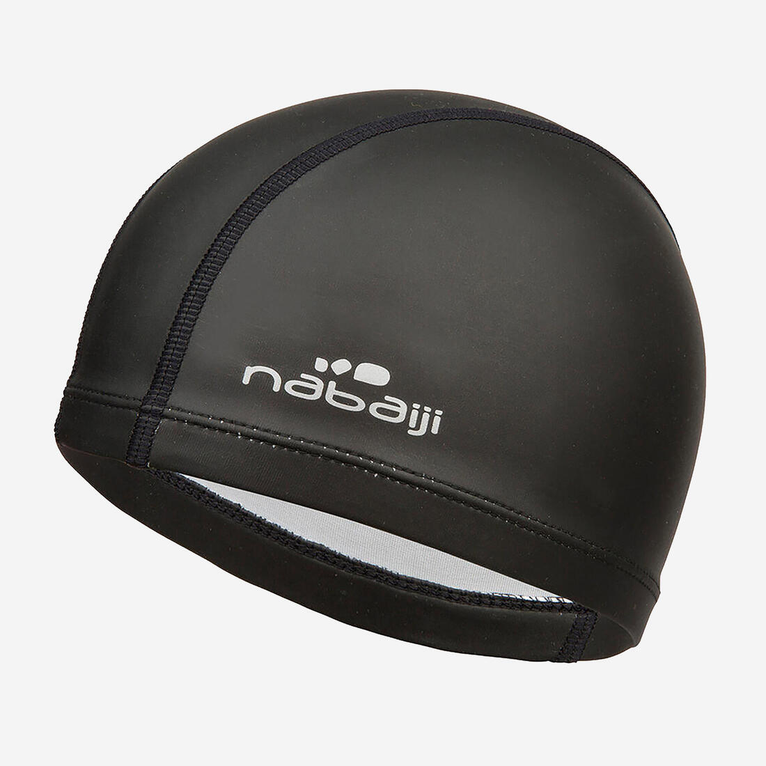 Bonnet de Bain en Maille Enduite - Tissu Uni - Taille L - Noir