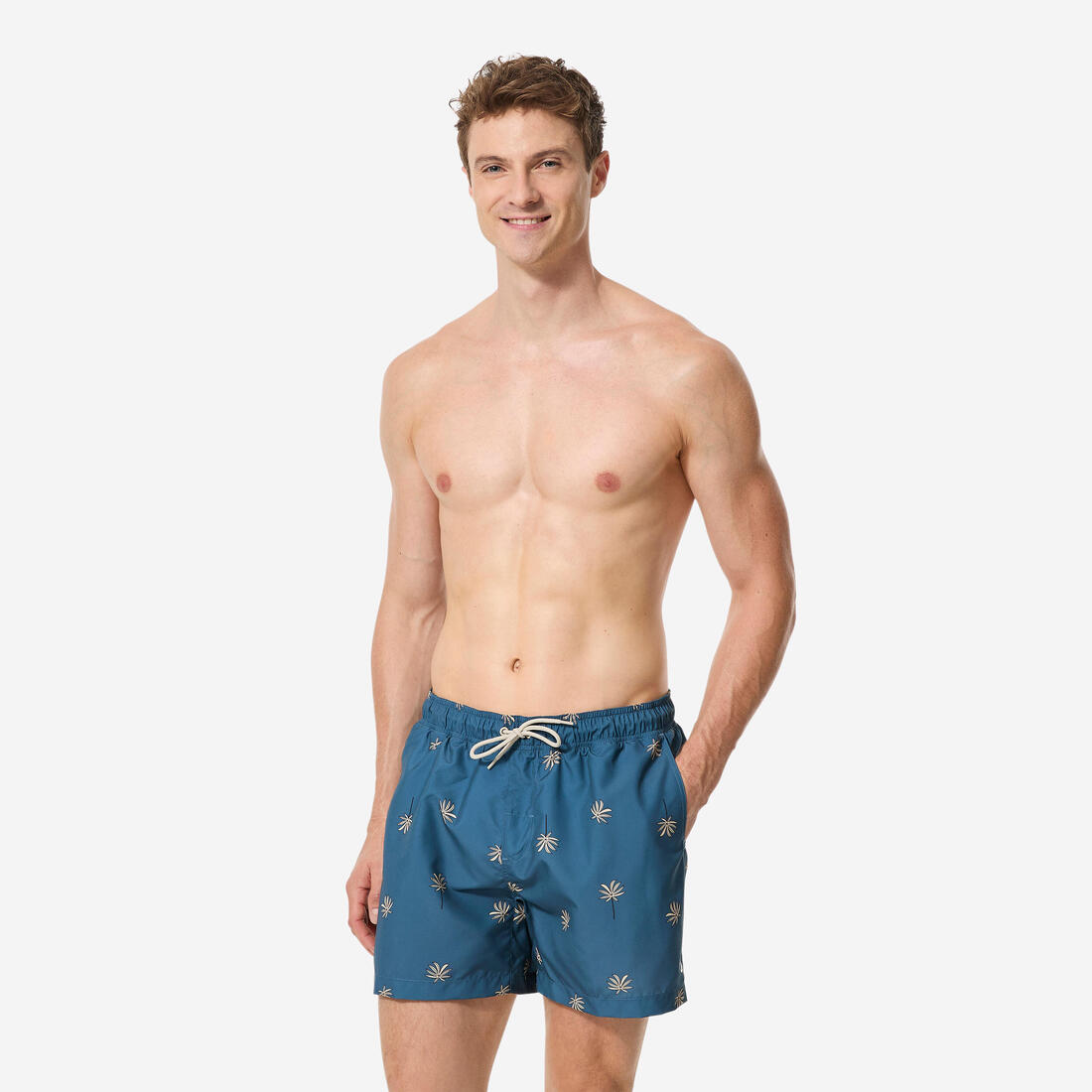 Boardshort surf short de bain court 15" homme, 100 Palmito