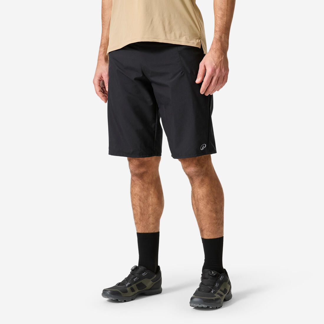 Short 2 en 1 avec peau VTT Homme, 100 noir