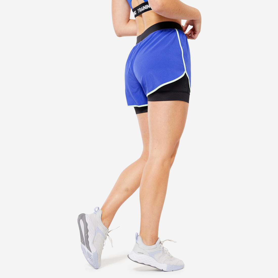 Short de fitness double couche femme