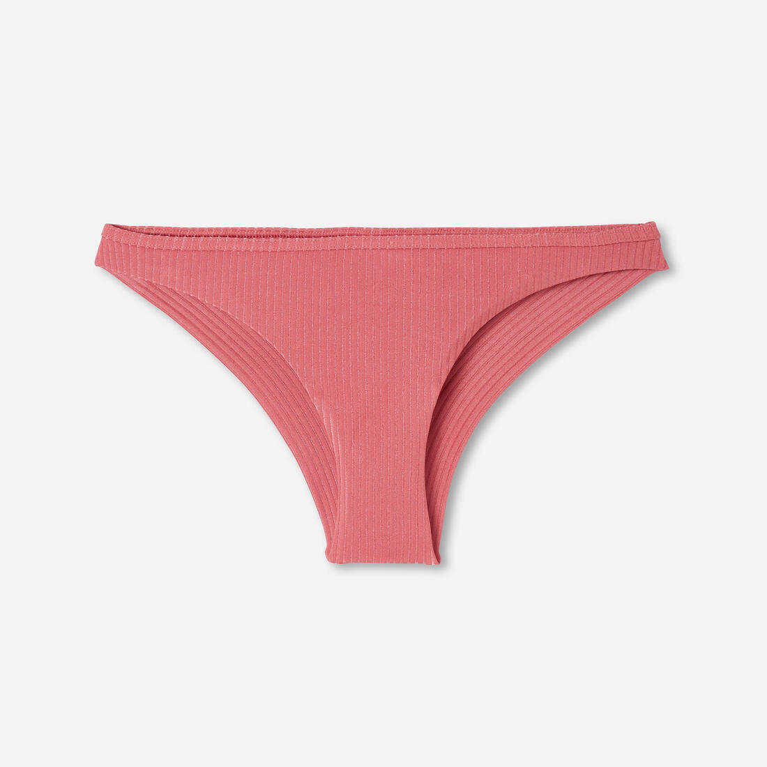 Culotte tanga lulu unie rose côtelé très échancrée