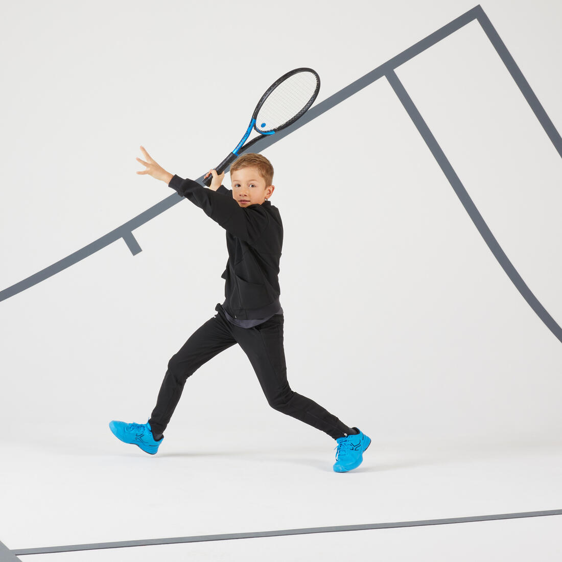 Pantalon de tennis garcon - tpa 500  noir