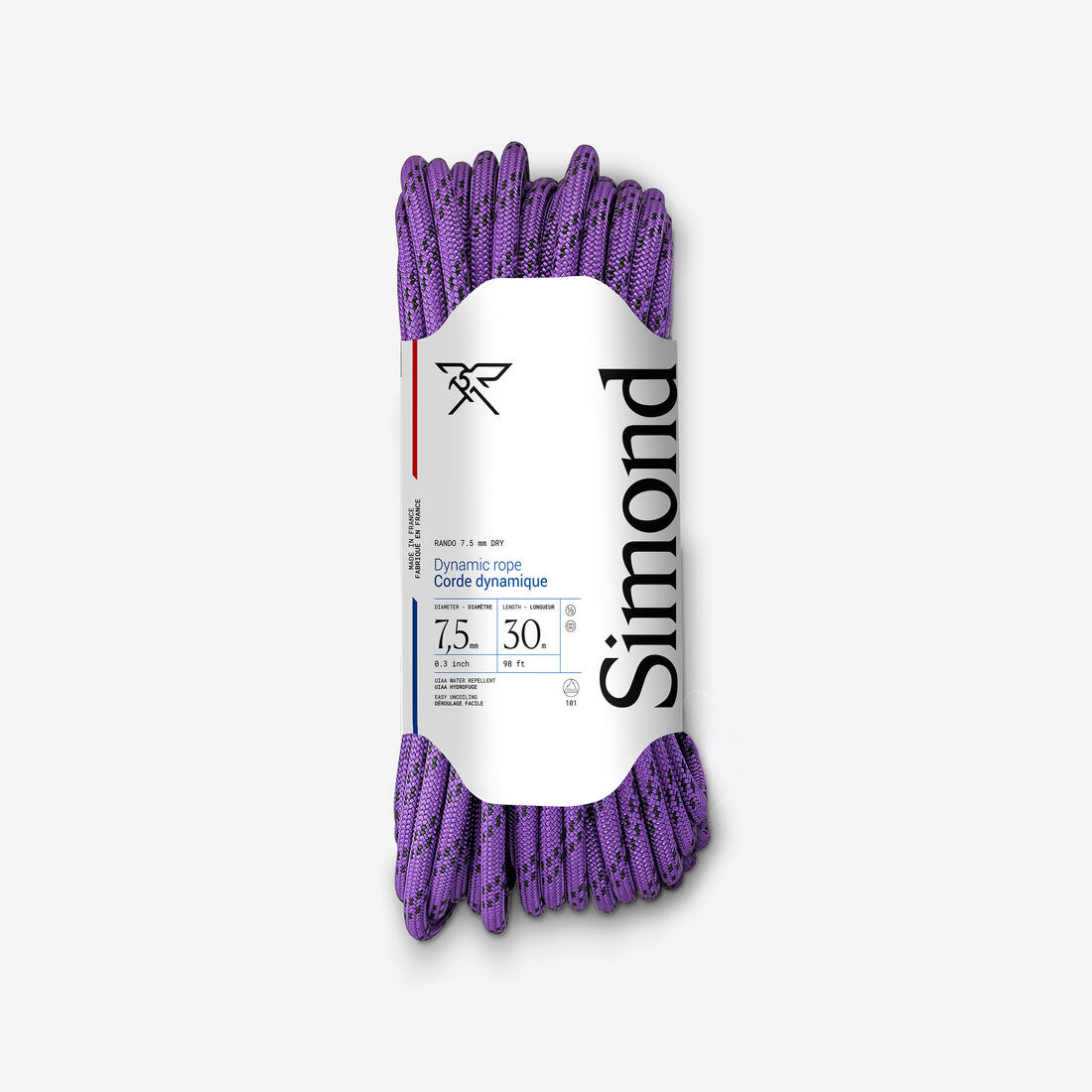 Corde a double dry 7.5 mm x 30m - rando dry violette