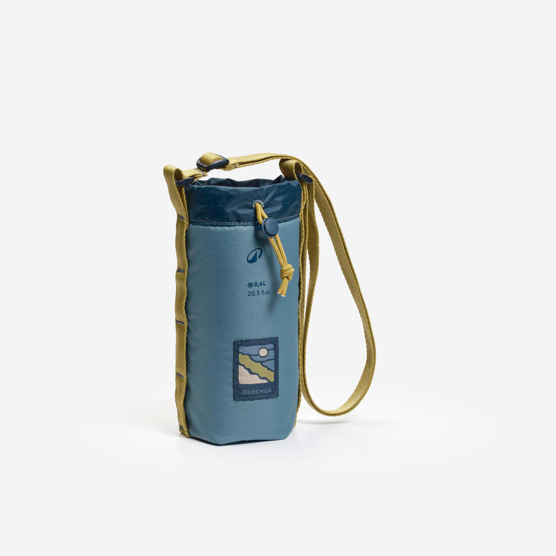 Housse isotherme pour gourde de randonnée jusqu'à 0,6L avec bandoulière et poche