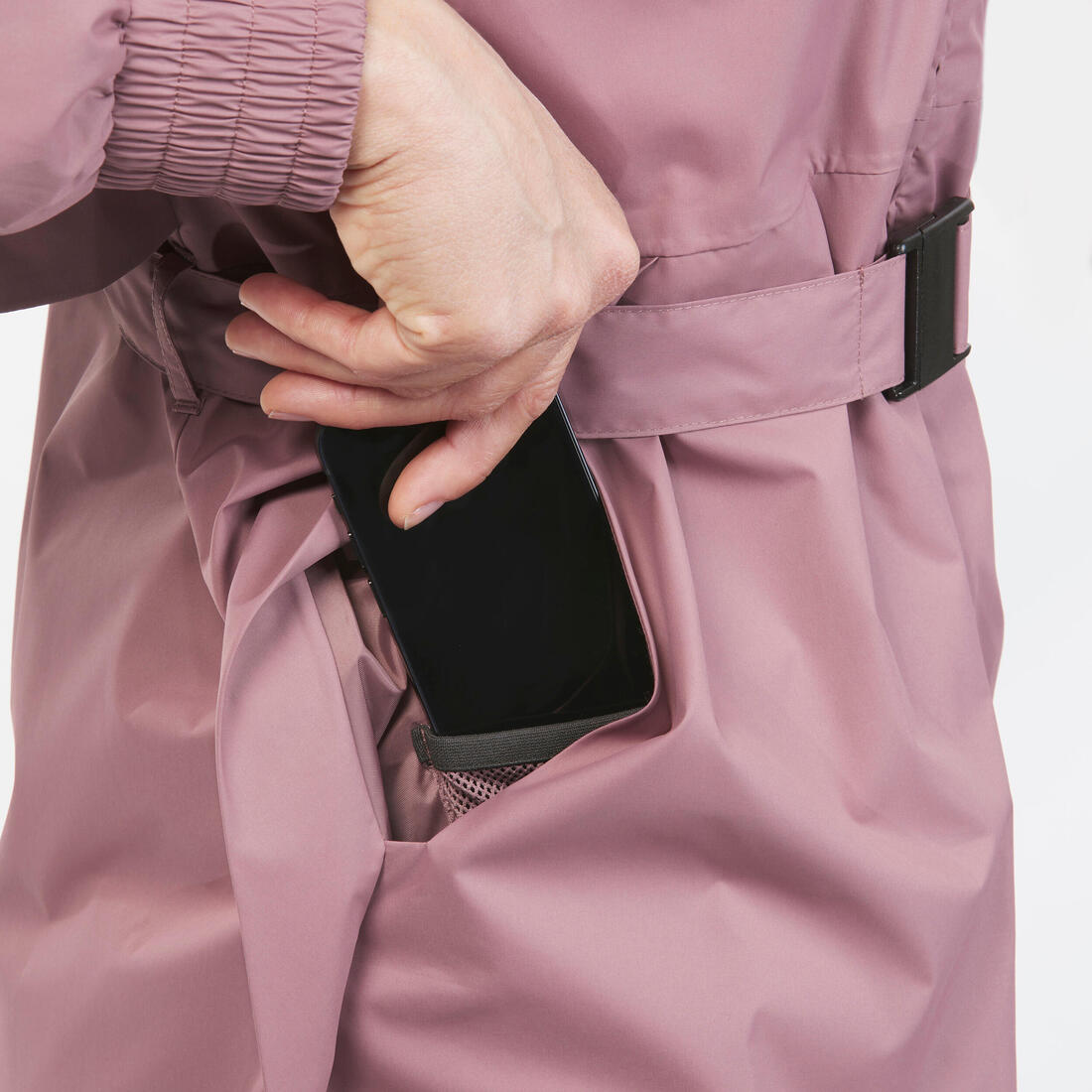 Veste de randonnée imperméable femme, Raincut Longue
