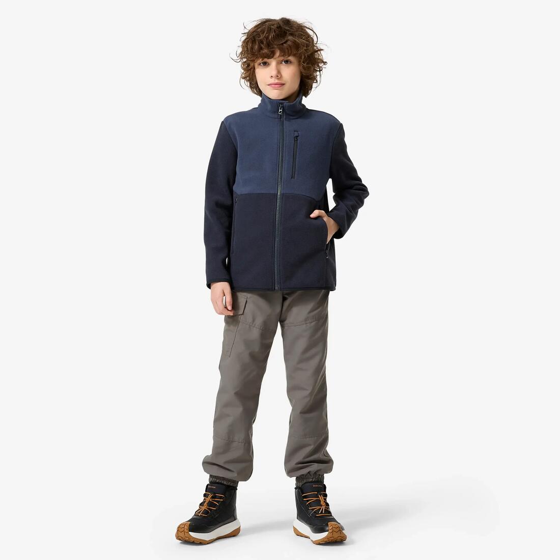 Veste polaire de randonnée enfant 7-15 ans, MH500 bleu et