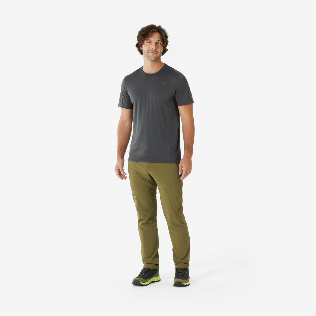 T-shirt de randonnée manches courtes en synthétique - Homme-  MH100