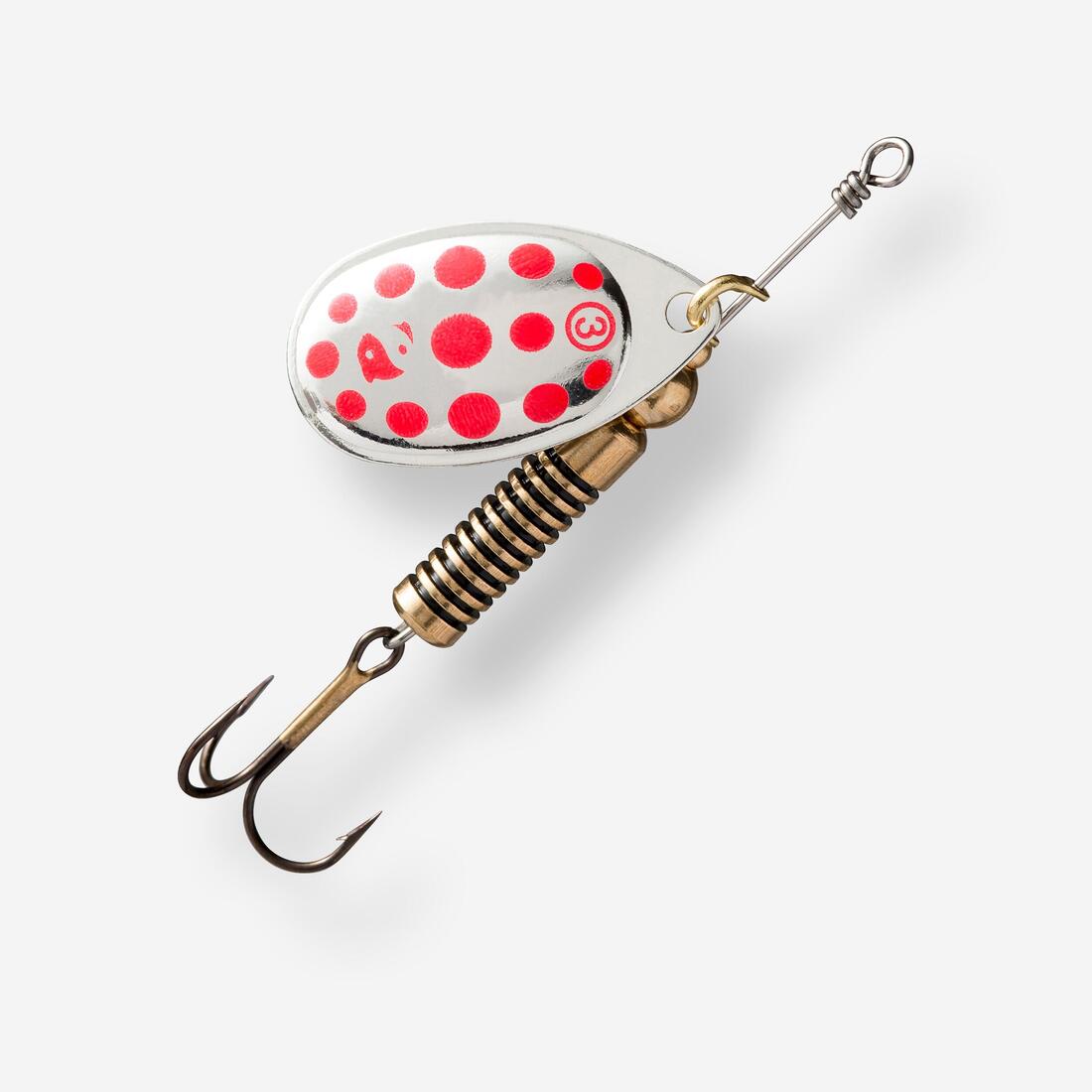 CUILLER TOURNANTE PÊCHE DES CARNASSIERS WETA + #3 ARGENT POINTS ROUGES