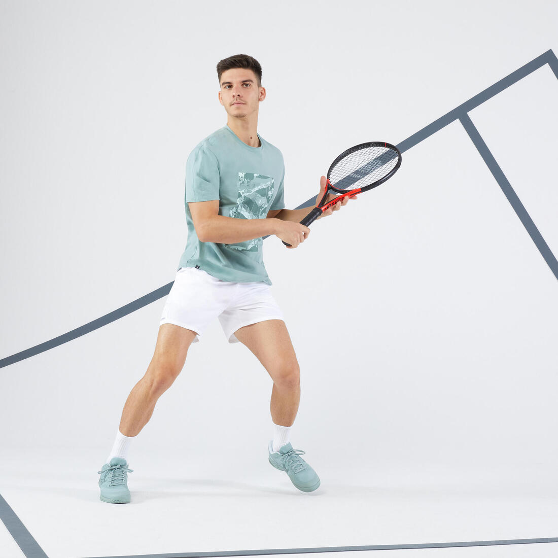 T-shirt de tennis homme - tts soft blanc cassé