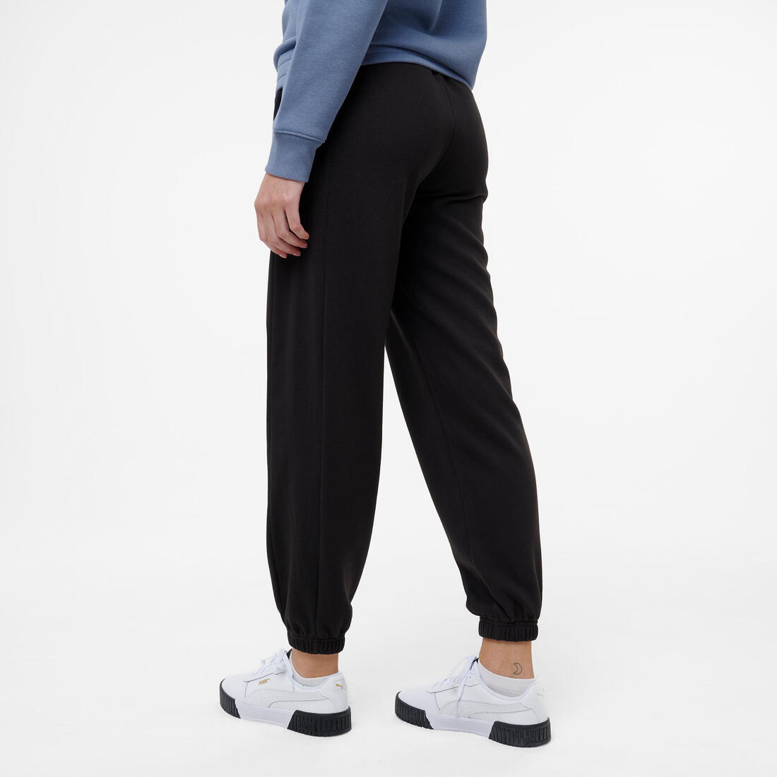 Pantalon jogging en coton femme, noir