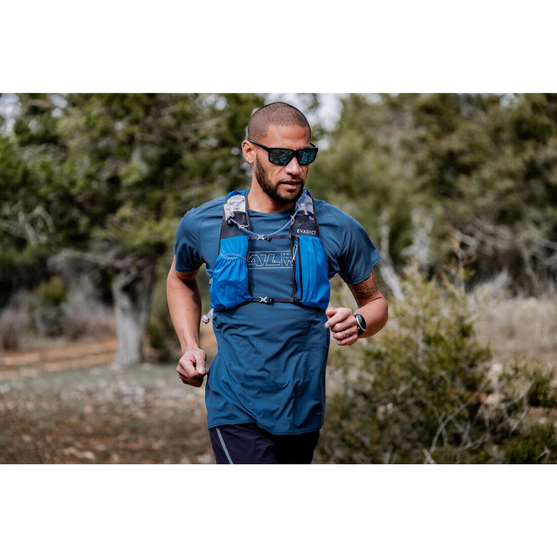 T-shirt de trail running résistant Homme - KIPRUN Run 500 Graph