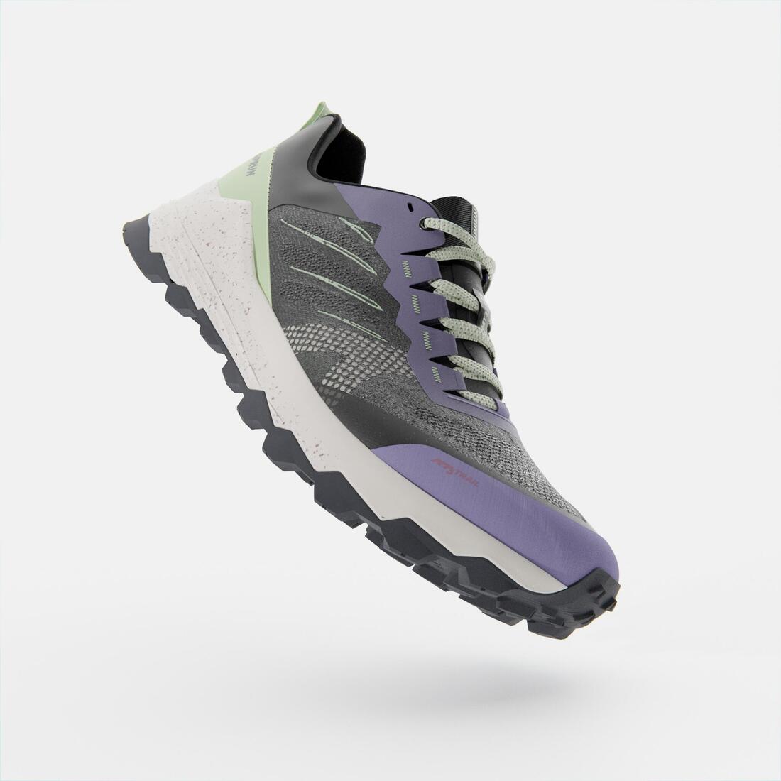 Chaussures de running trail femme, Kiprun mt3, noir fumé