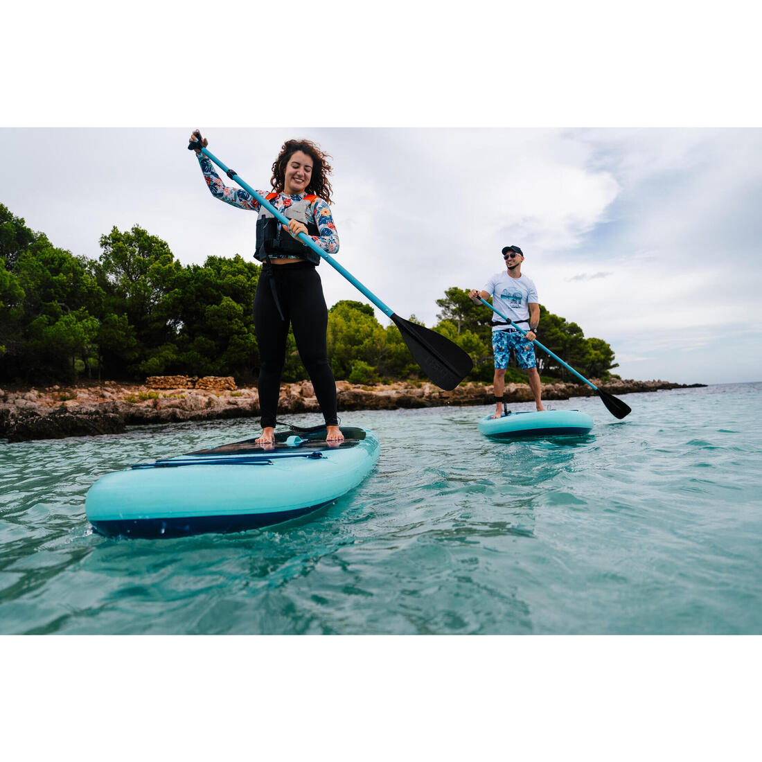 Pack Stand up paddle gonflable 10'6 ,1 ou 2 personnes (jusqu'à 130 kg)- 100 Bleu