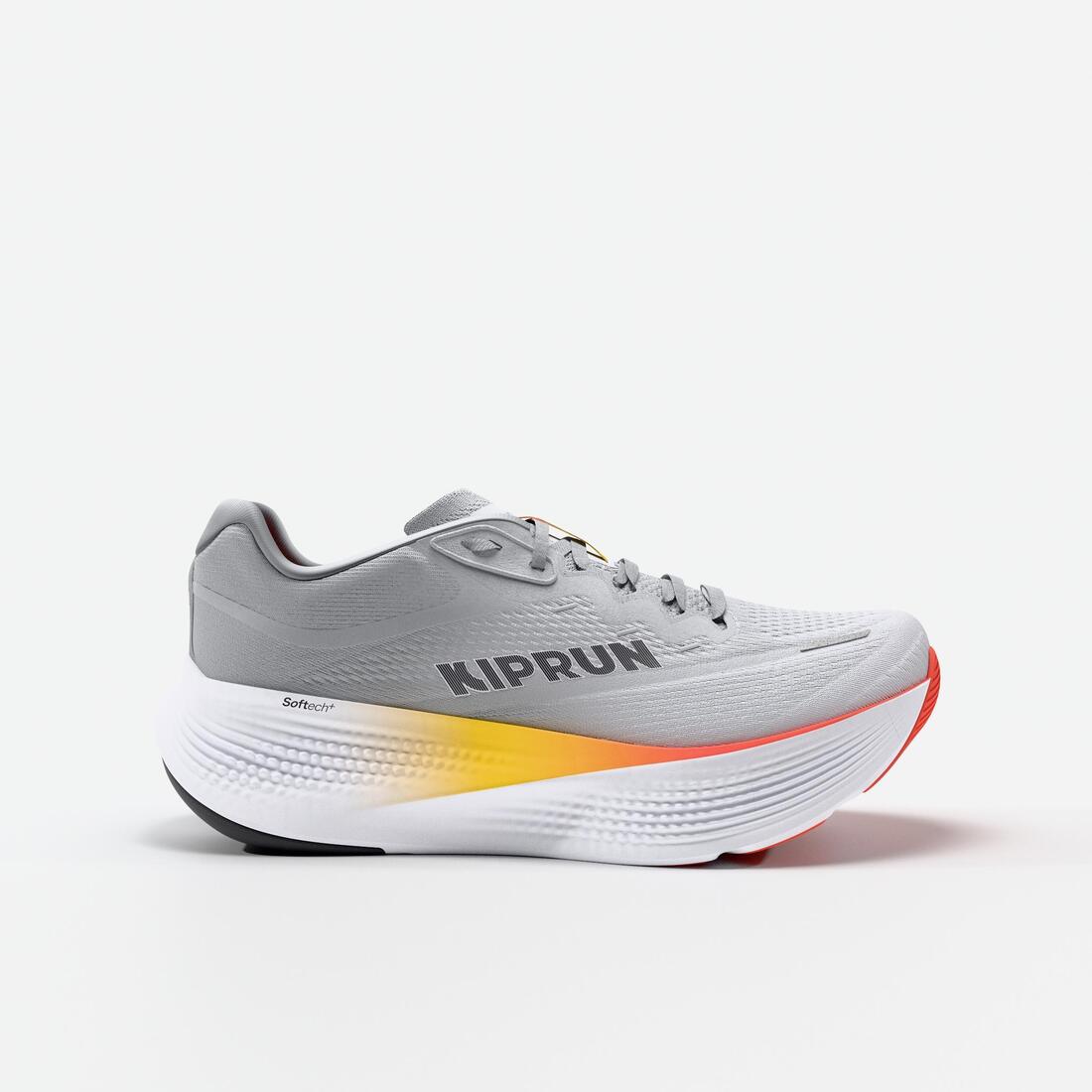 Chaussures de running route homme, Kiprun Kipride Max gris et