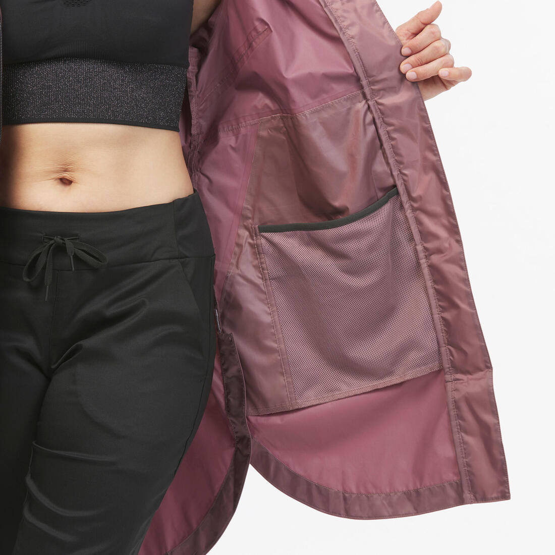 Veste de randonnée imperméable femme, Raincut Longue