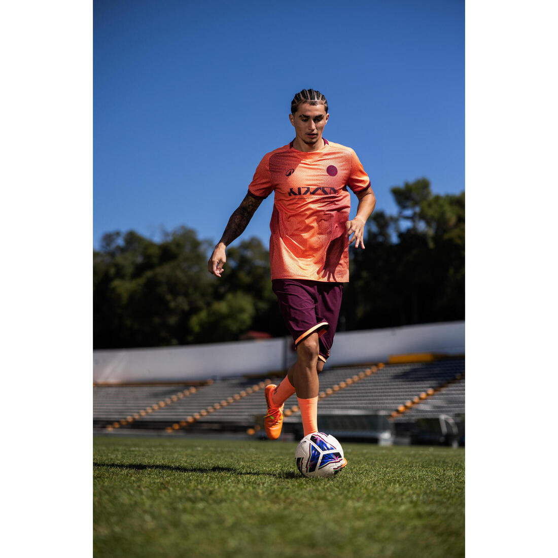 Short de football adulte Viralto II Wavy Noir et jaune fluo