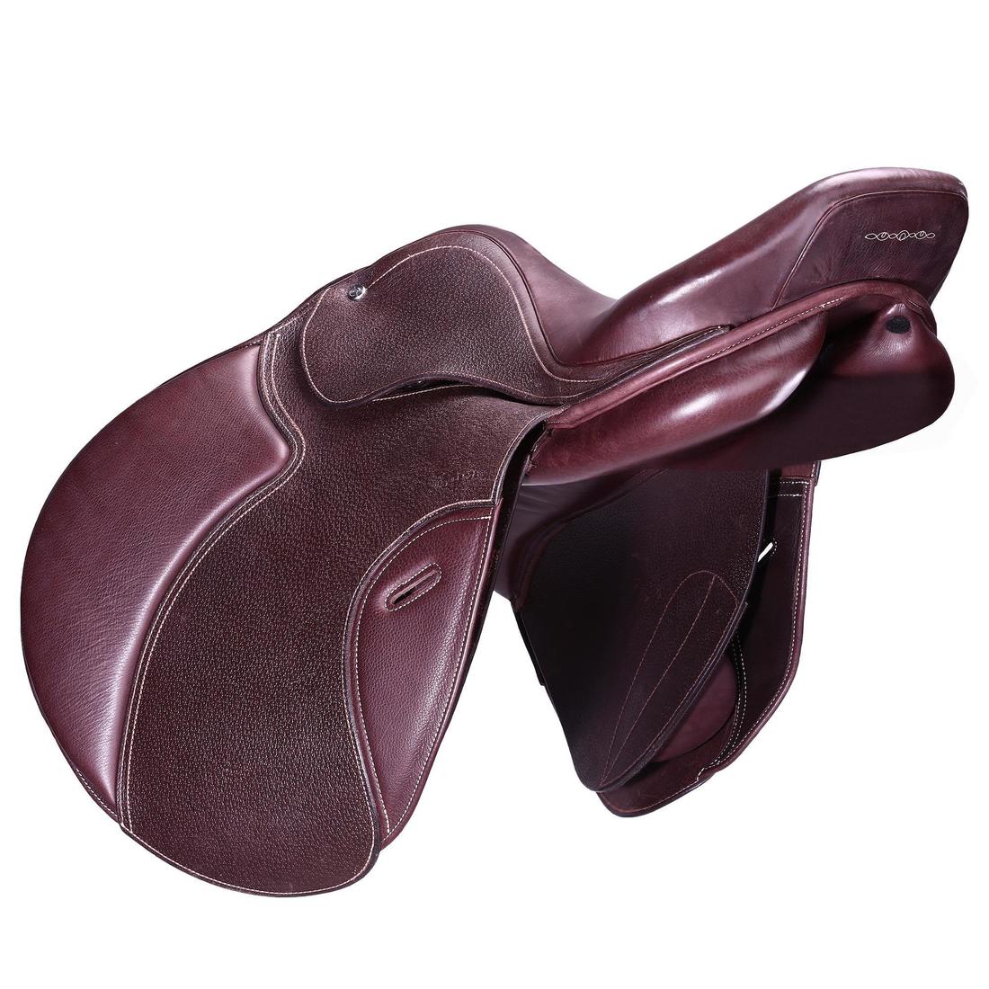 Selle équitation cuir polyvalente 17,5" Cheval - Paddock noire