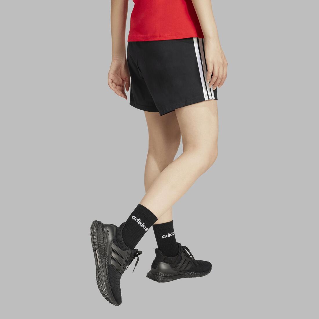 Short de fitness femme, noir