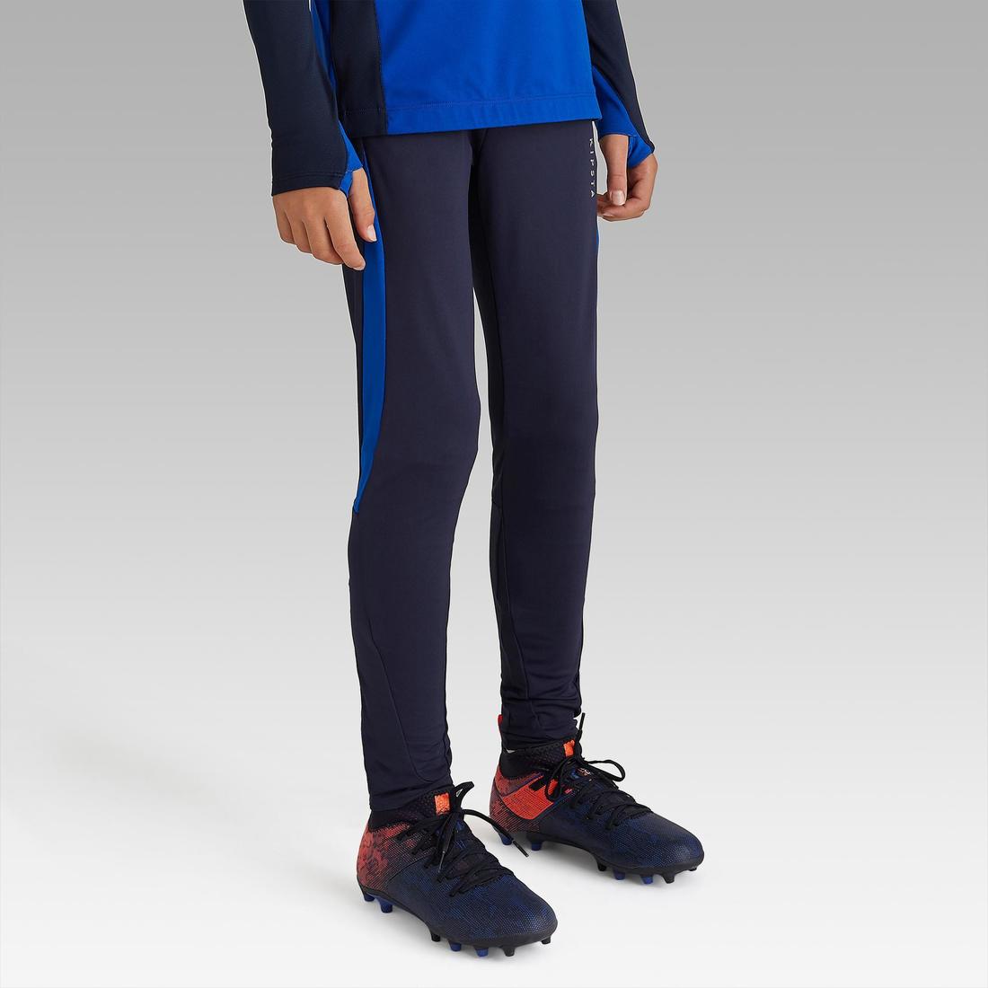 Pantalon de football d'entrainement enfant TP 900 noir et gris foncé.