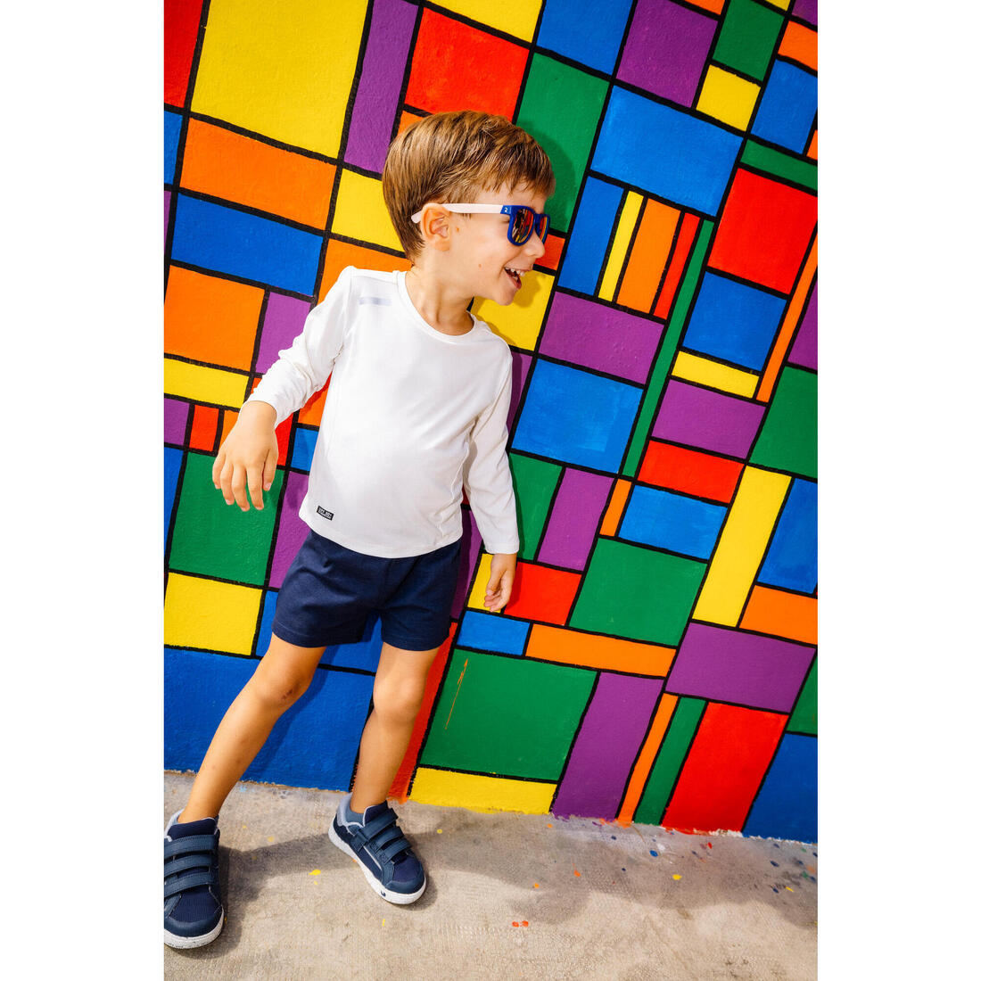 Short babygym mixte doux et confortable, bleu