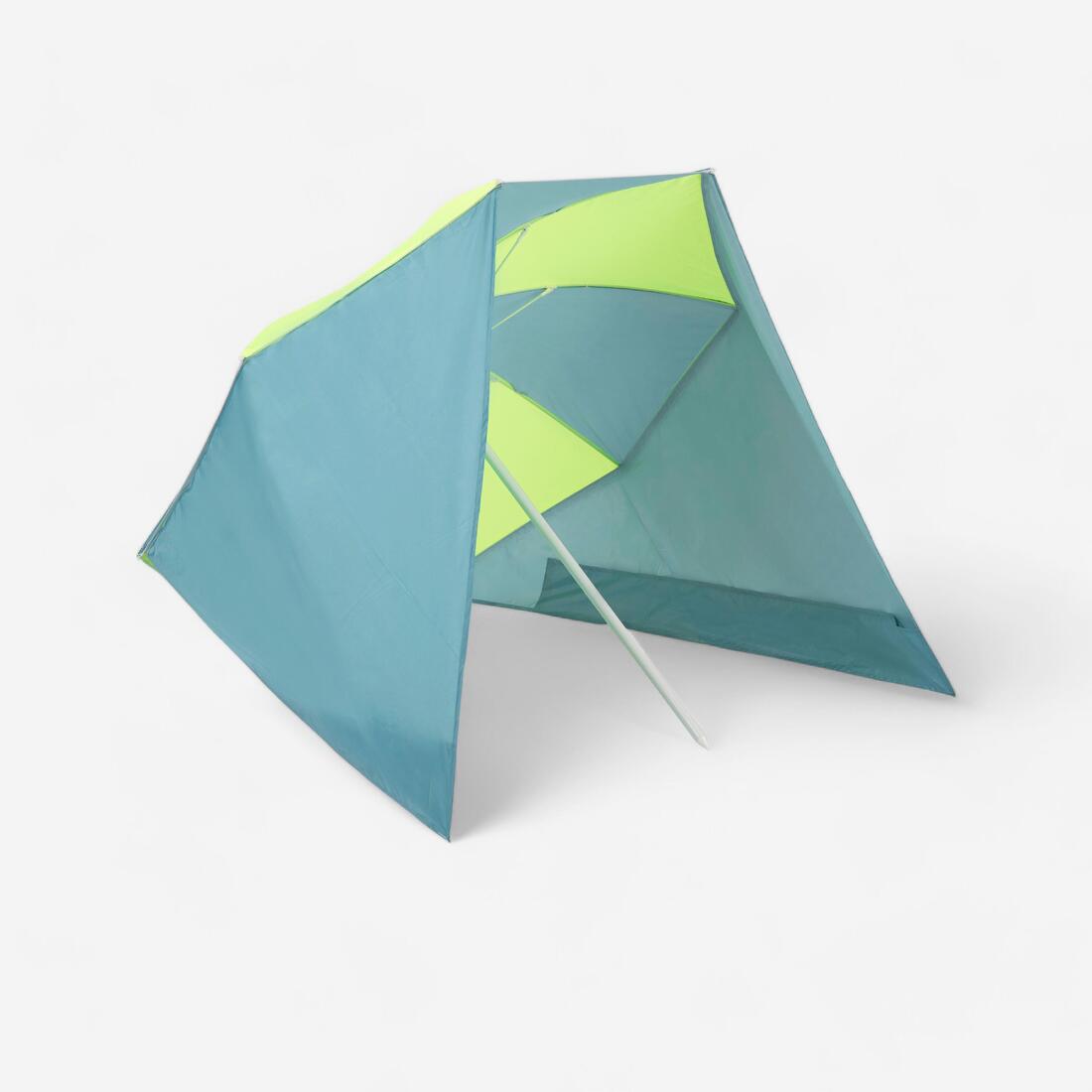 Parasol de plage 2 places UPF 50+ - Paruv windstop bleu jaune