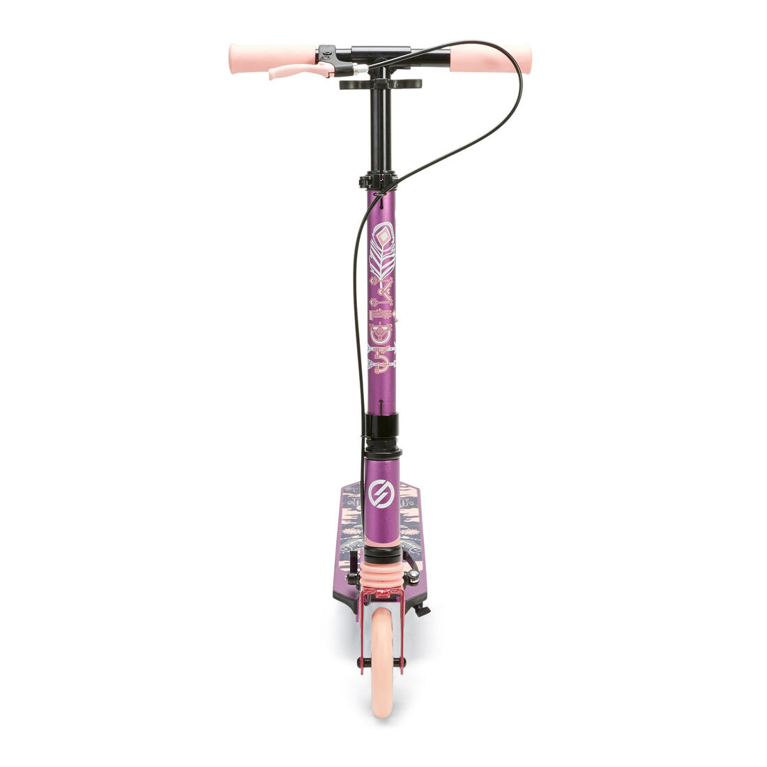 Trottinette enfant mid5 avec frein au guidon et suspension violette
