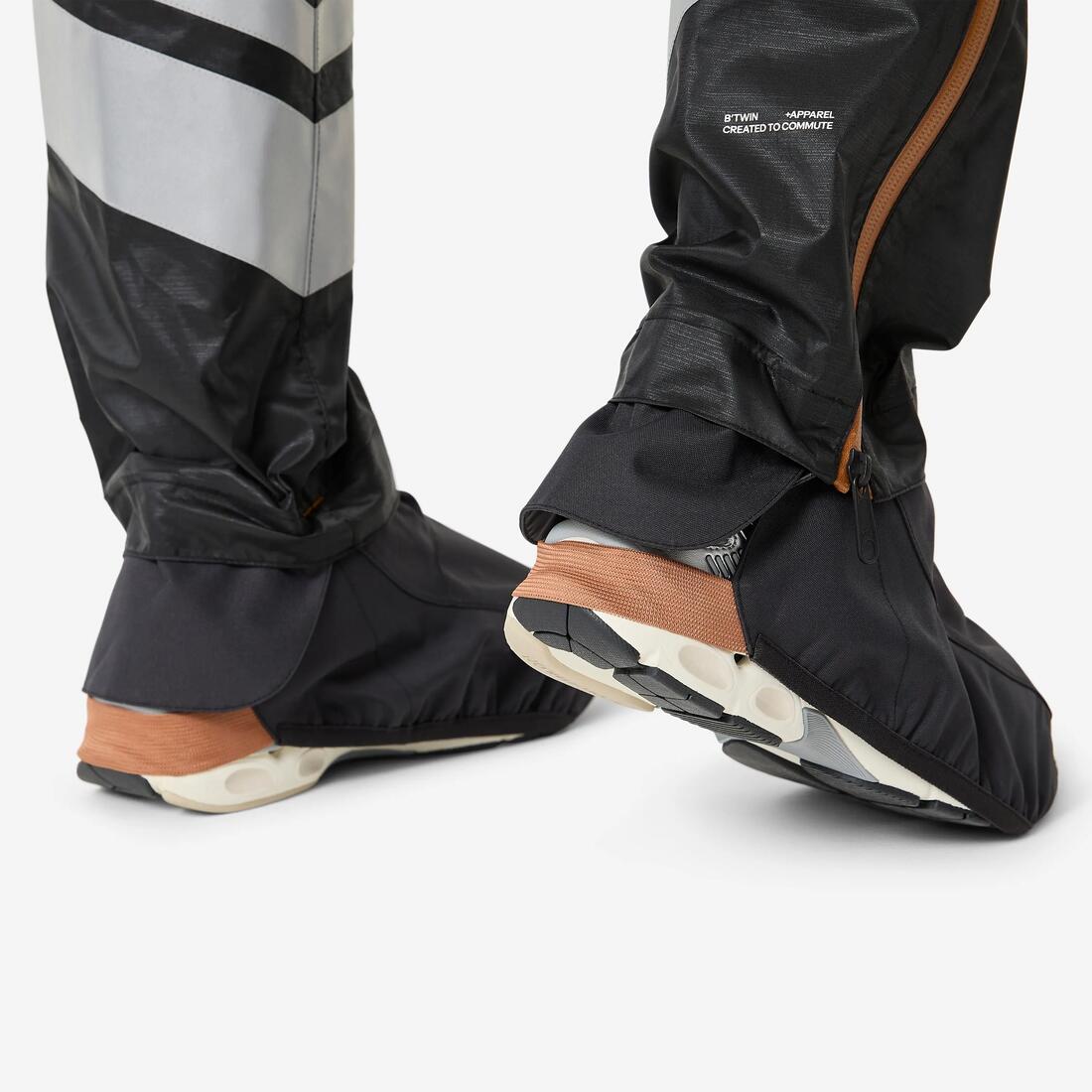 SURPANTALON PLUIE VELO VILLE AVEC COUVRE-CHAUSSURES INTEGREES 540 FEMME NOIR