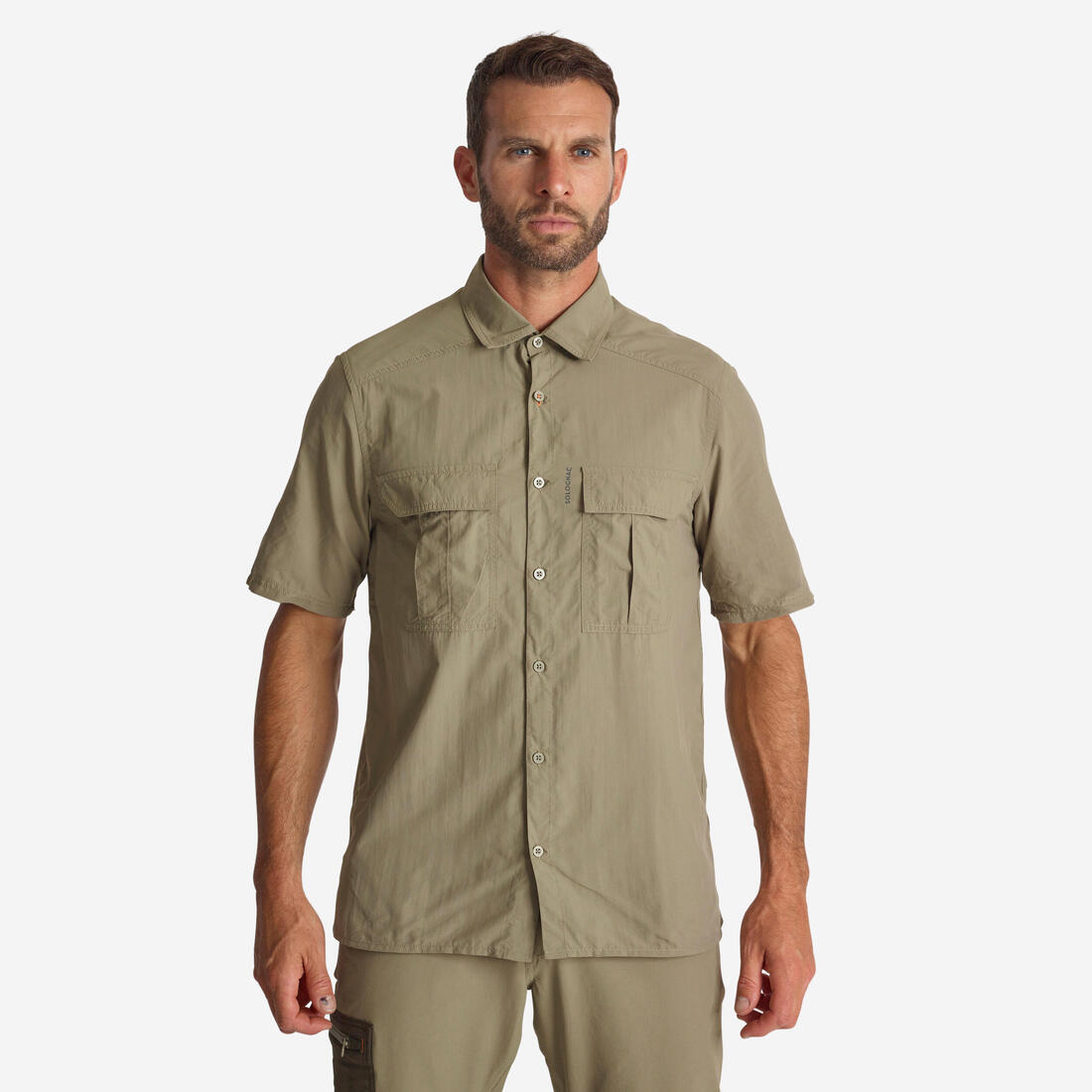 Chemise legere manches courtes 100 verte