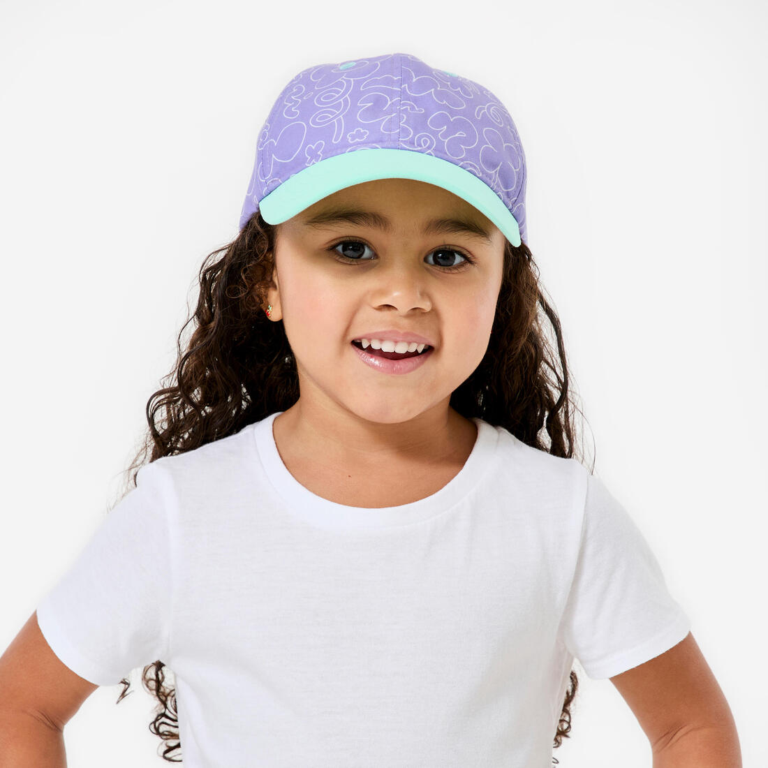 Casquette multisport ajustable bébé mixte, Rose blanc terracotta