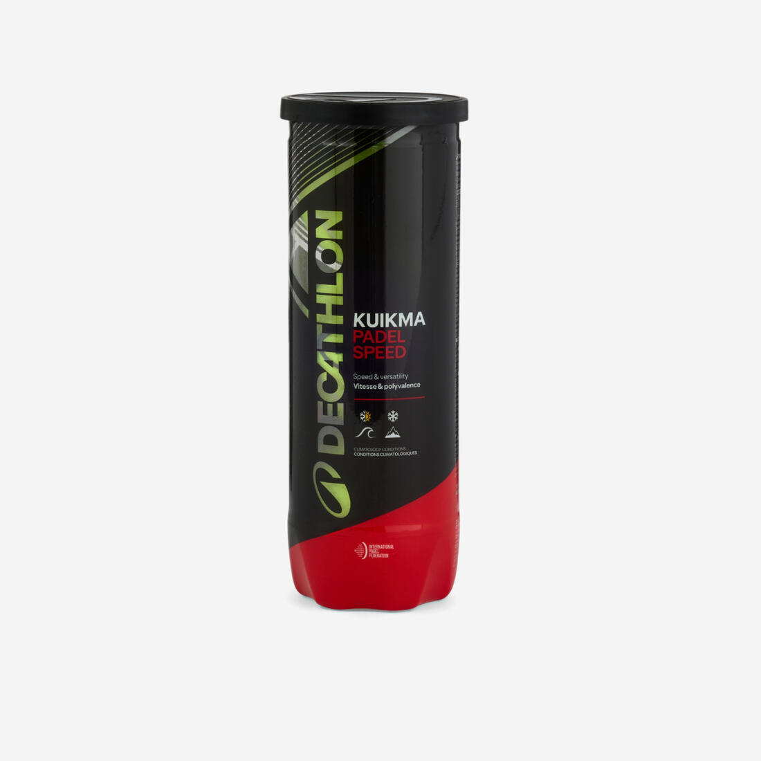Tube de 3 balles de padel pressurisées - Kuikma PB Speed