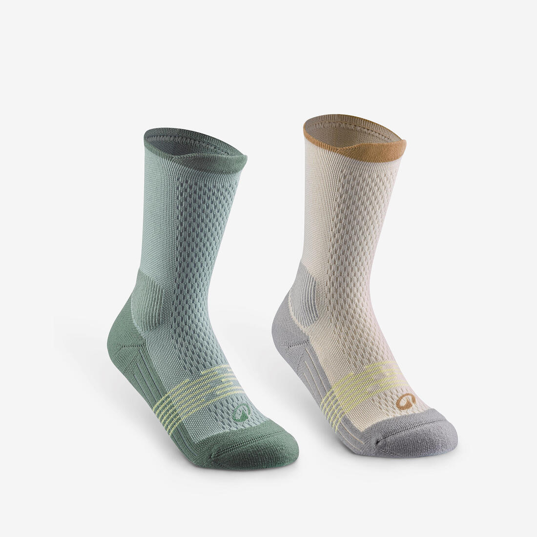 Chaussettes de randonnée hautes (2 paires) 27 au 38 enfant, Hike 500