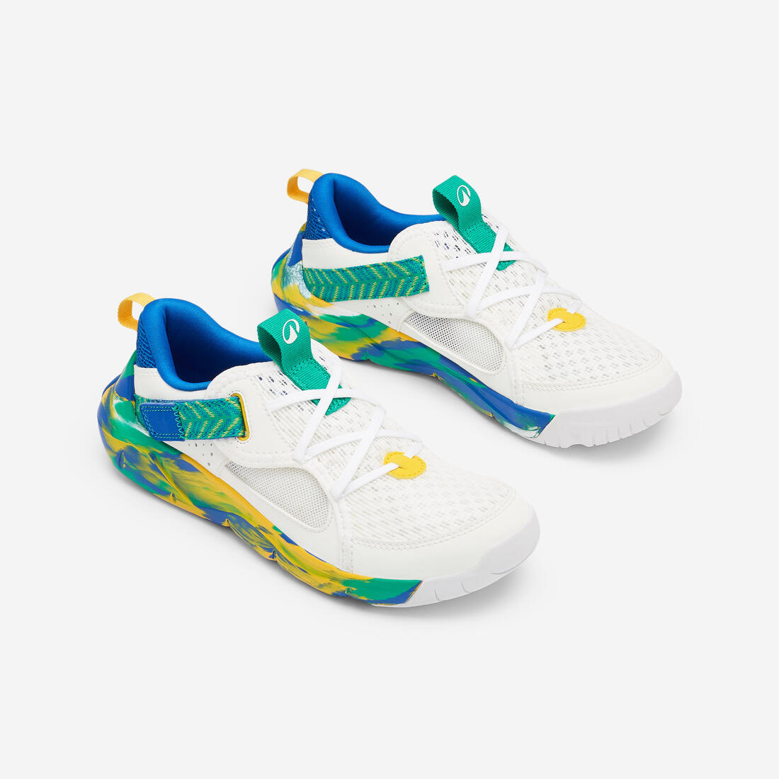 Chaussures de sport à scratch respirantes enfant, Playful Summer bleu et