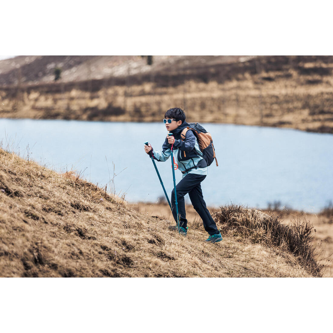 Chaussures imperméables de randonnée enfant avec lacet - CROSSROCK vertes 35-38