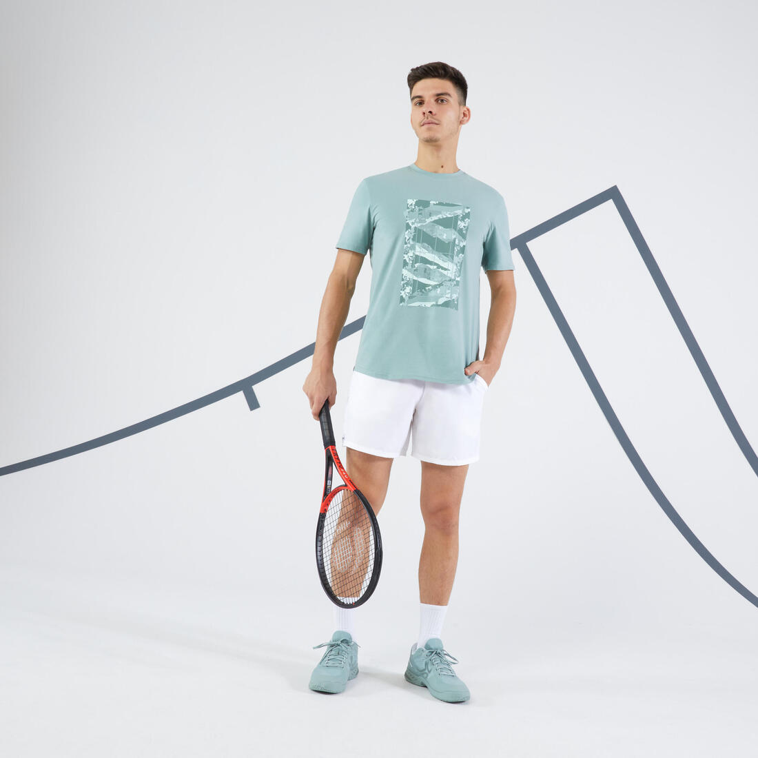 T-shirt de tennis homme - tts soft blanc cassé
