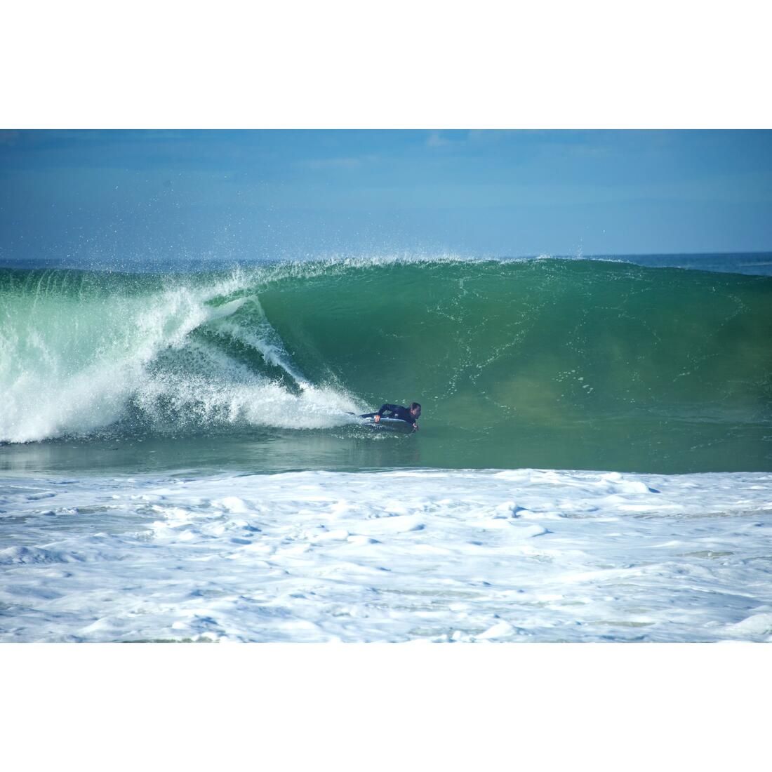Bodyboard 500 bleu / orange avec leash