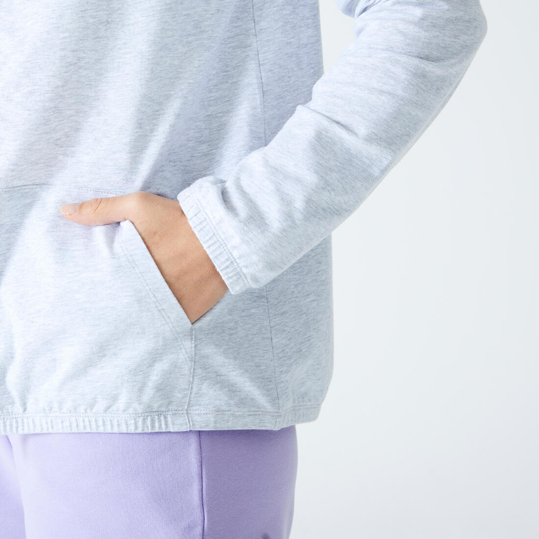 Sweat Zippé Fitness Femme - 100 Gris Pale