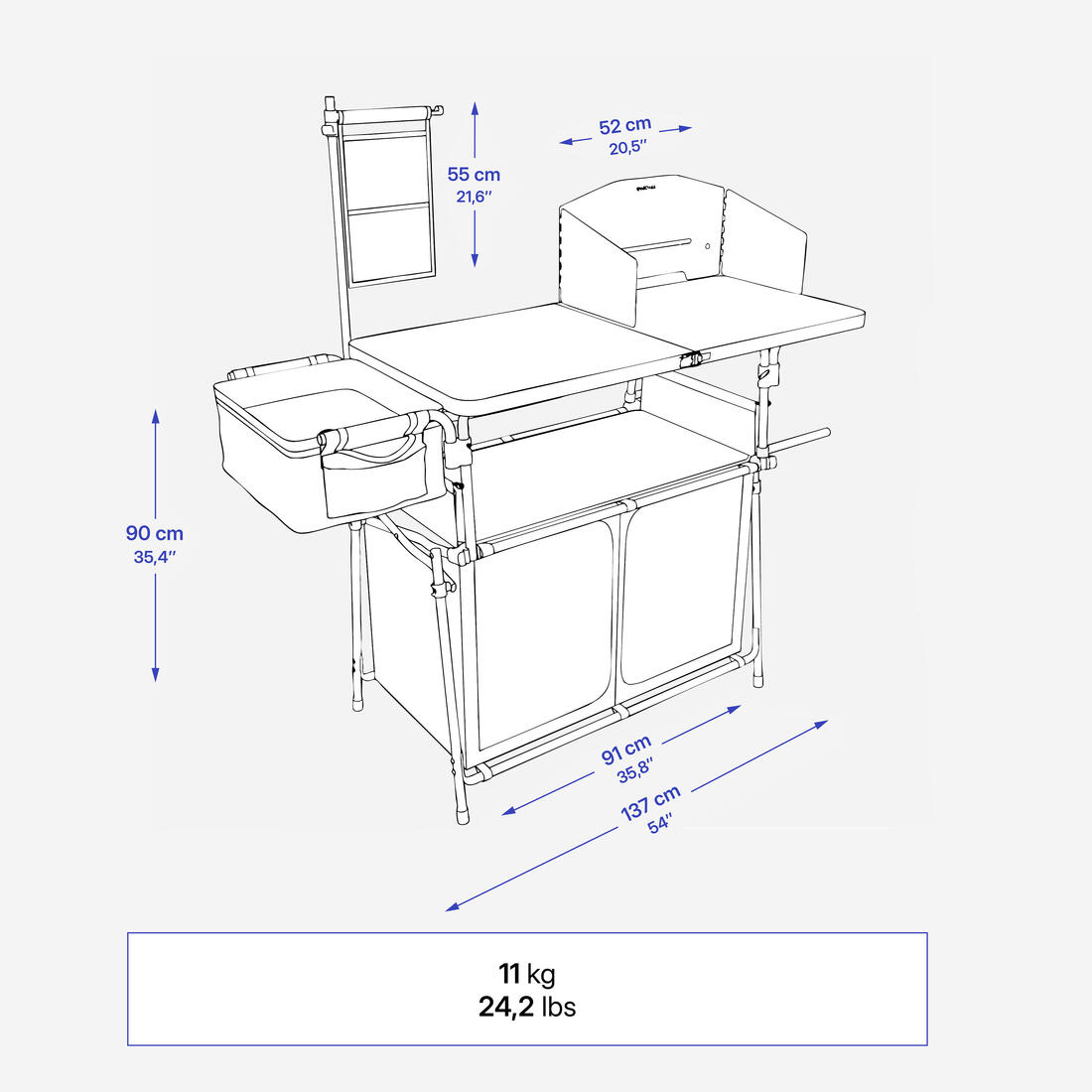 MEUBLE DE CUSINE XL - PLIABLE ET COMPACT - DE CAMPING
