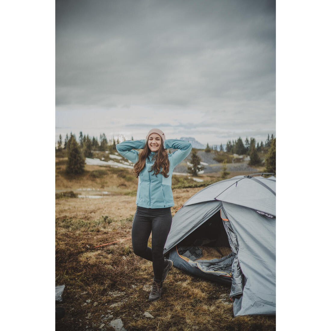 Legging sous-vêtement en laine mérinos de trek montagne Femme - MT500